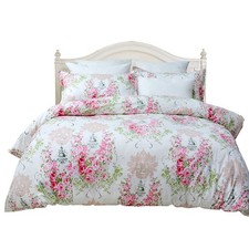 Usning Pink Duvet Cover Set Queen Floral Duvet Cover 3 Piece Set 100 Cotton ...