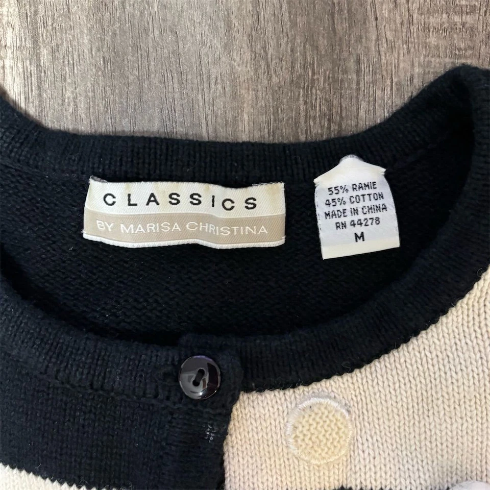 Marisa Christina女式M黑色3D雪人丑陋圣诞开衫毛衣 — 第 3/3 张图片