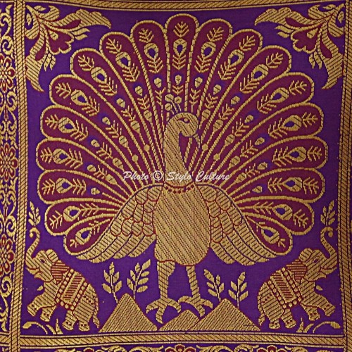 Bohemian Brocade Toss Cushion Covers 30x30 cm Jacquard Peacock Set Of 4 Pcs - Bild 4 von 6
