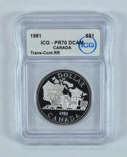 1981 Canada Silver Dollar Trans-Continental Railroad PR70 DCAM ICG *7118