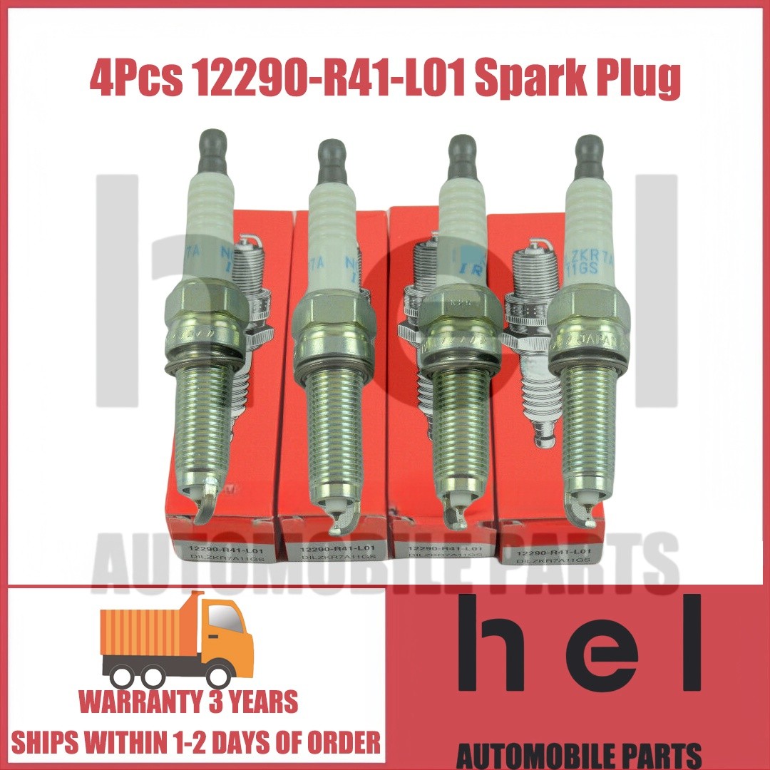 4Pcs New Genuine 12290-R41-L01 DILZKR7B11GS Spark Plug For Honda ILX HR-V Civic