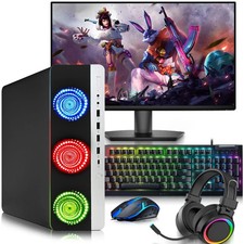 HP 800 G3 Gaming i5-6500 16GB RAM 256GB SSD 24 in Monitor AMD Radeon Rx-550