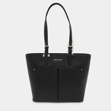 Borsa Michael Kors Jet Set da viaggio media nera con doppia tasca