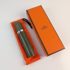 New HERMES refillable Atomizer perfume case accessory case Leather Olive Green