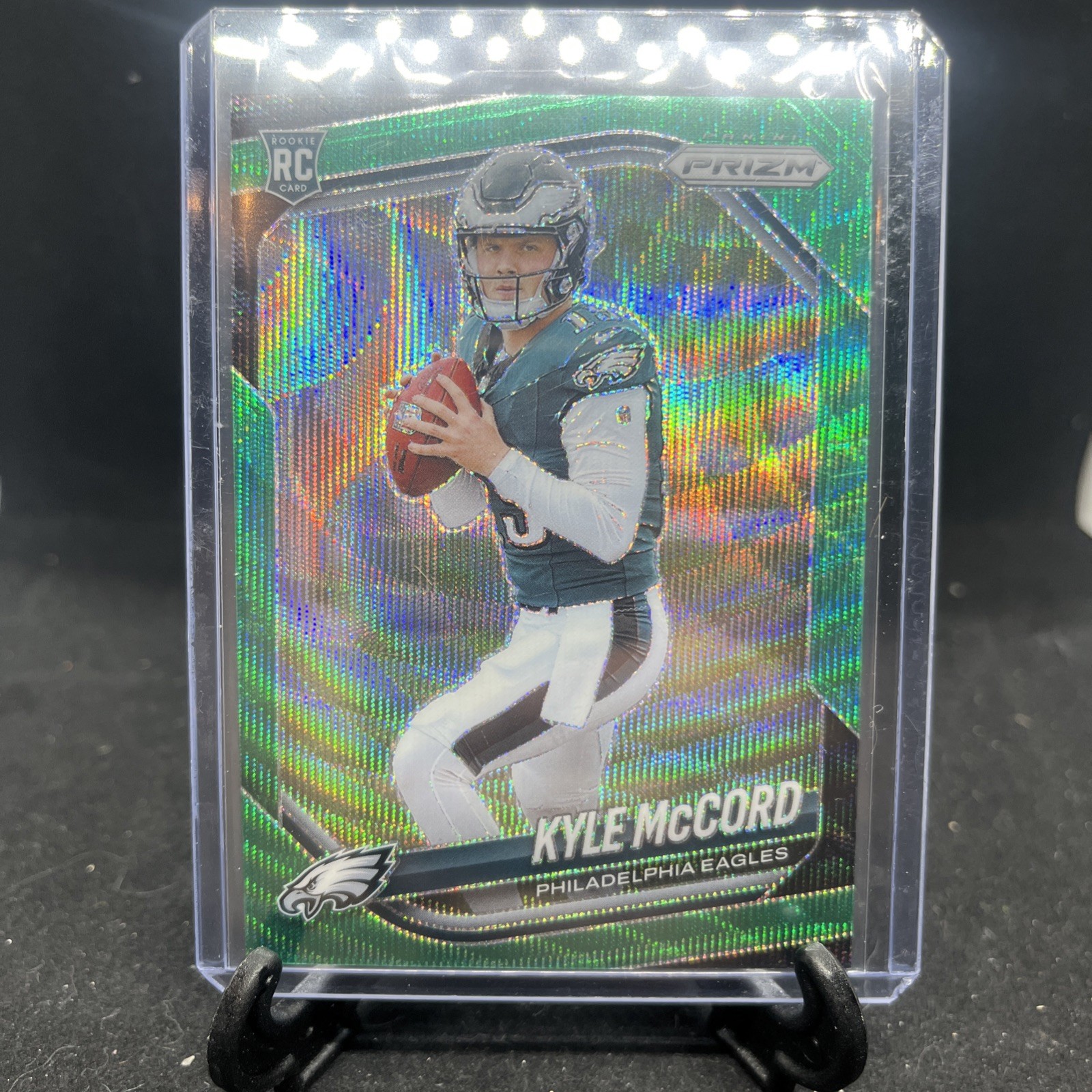 2025 Panini Prizm Rookie Kyle McCord #377 Green Wave Prizm (RC)