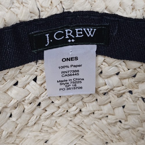J Crew Paper Straw Fedora Hat with Black Band – Boho Summer - Picture 7 of 8