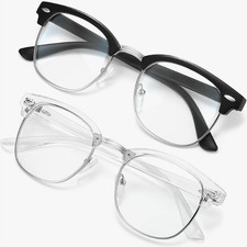 Blue Light Blocking Half Frame Glasses Gaming Semi Rimless Computer