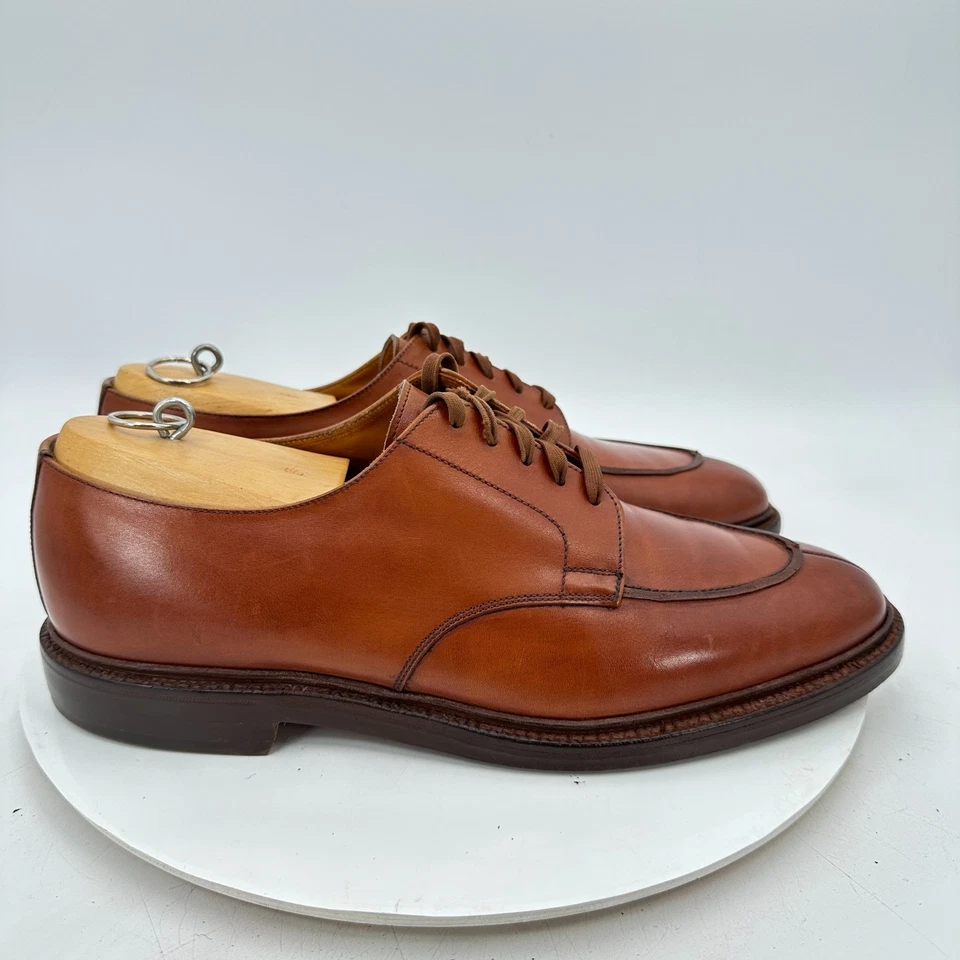 Polo Ralph Lauren Men UK 9.5 D US 10 D Brown Leather Derby England Shoe - Image 4 of 4