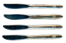 (4) Vintage Pan Am Airlines (Silver Plated) Dinner Knives 7-inch from 50's/70's
