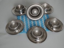 6 Stk Eierbecher - Metall - silber - RETRO - VINTAGE - DDR