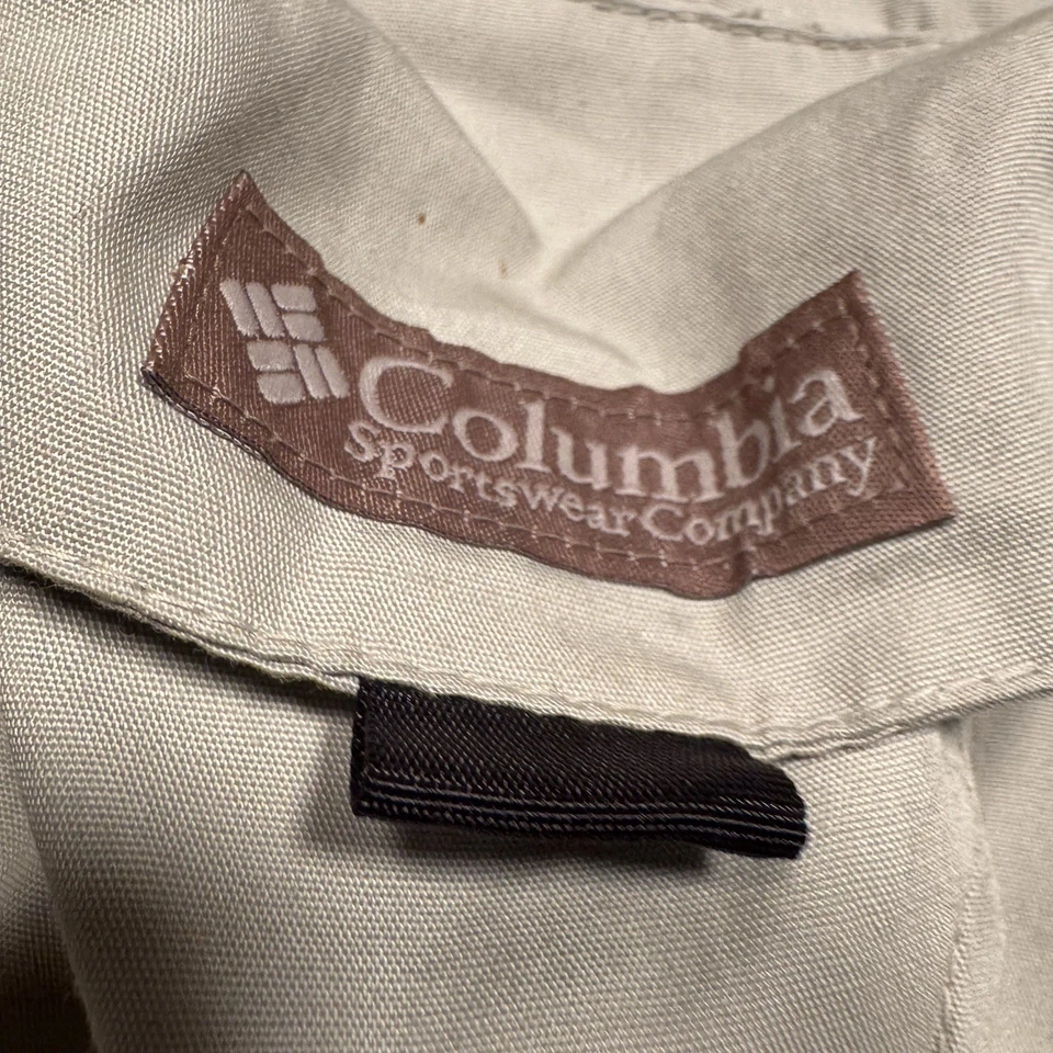 Columbia PFG Chaleco de Pesca Para Hombre Grande Caqui Multi Bolsillo Utilitario Cremallera Frontal FM100 Foto 3 de 4