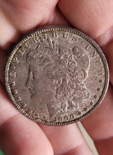 1900 Morgan Silver Dollar 90% US Coin Uncirculated Cool Rose Colored Toned - Picture 13 of 13