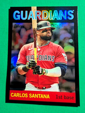 2025 Topps Archives - 1964 Topps Carlos Santana #7 Black Foilboard