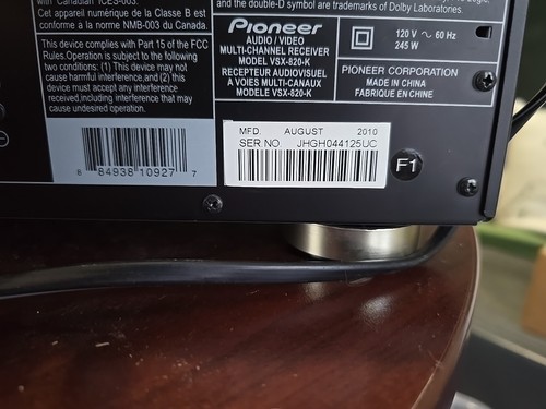Pioneer VSX-820 - 5.1 Ch HDMI Home Theater Surround Sound Receiver Stereo System - Picture 7 of 7