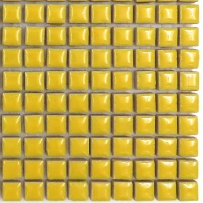 Citrus Yellow Ceramic Mosaic Tiles - 3/8 inch - 50 Tiles - 10 mm - Art and Craft