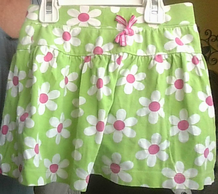 Carter's Girls Size 6 Pretty Skort Happy Springtime Green/Pink/White Flower Boho