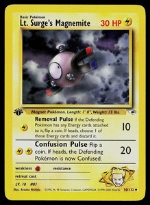 Lt. Surge's Magnemite 50/132 Gym Heroes 1st Edition