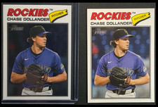 2026 Topps Heritage #91 Chase Dollander Chrome + Base - 2 Card Lot Rockies