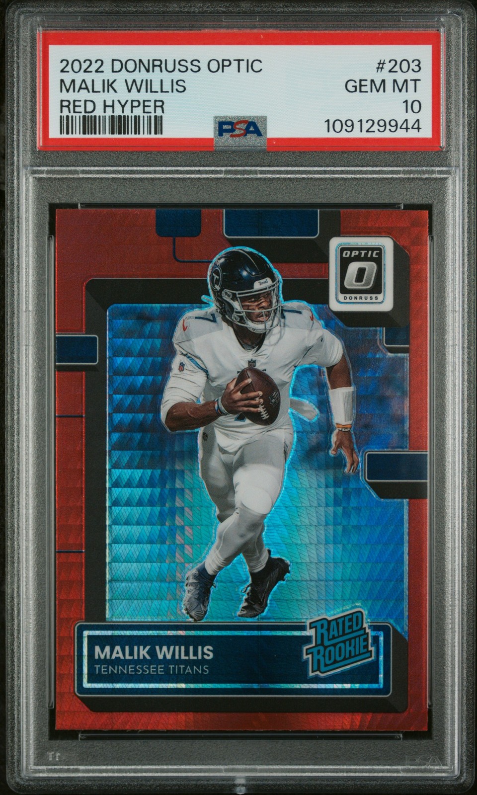 2022 PANINI DONRUSS OPTIC RED HYPER #203 MALIK WILLIS PSA 10