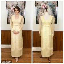Gorgeous Vintage 1960s Ivory Sheath Wedding Gown