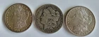 Lot Of 3 Morgan Silver Dollars 1879-S 1881-S 1904-S $1 Mixed Condition
