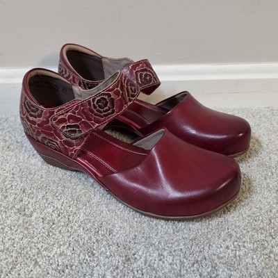Spring Step L'Artiste Gloss Pansy Red Floral Mary Jane Comfort Shoes US 9.5-10