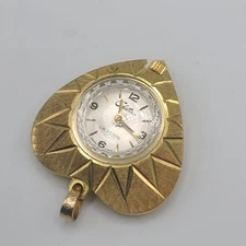 Vintage Chateau Pendant Watch La Petite Heart Gold Tone RUNS