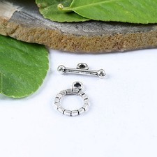 25sets Tibetan Silver Round Toggle Clasp H1093