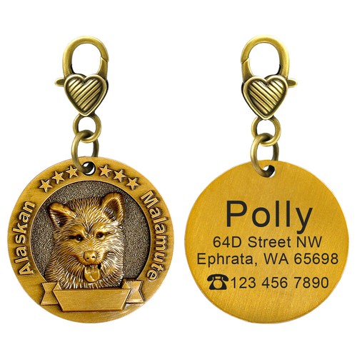 Robuste 3D Hundeetiketten personalisiert graviert Haustier Welpe Ausweis Name Halsband Scheiben gold - Bild 47 von 72