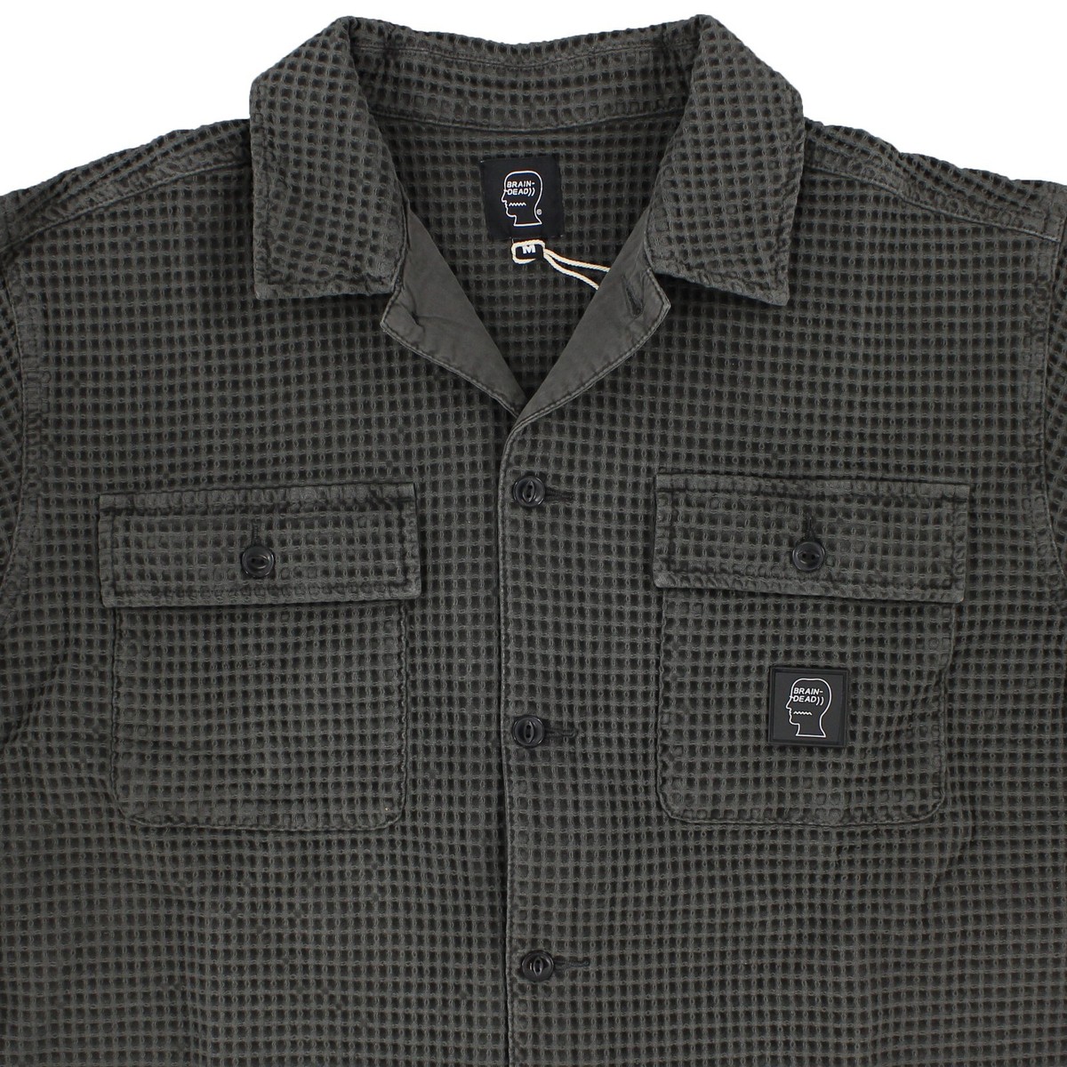 Brain Dead Waffle Shirt Button Front Long Sleeve Double Chest