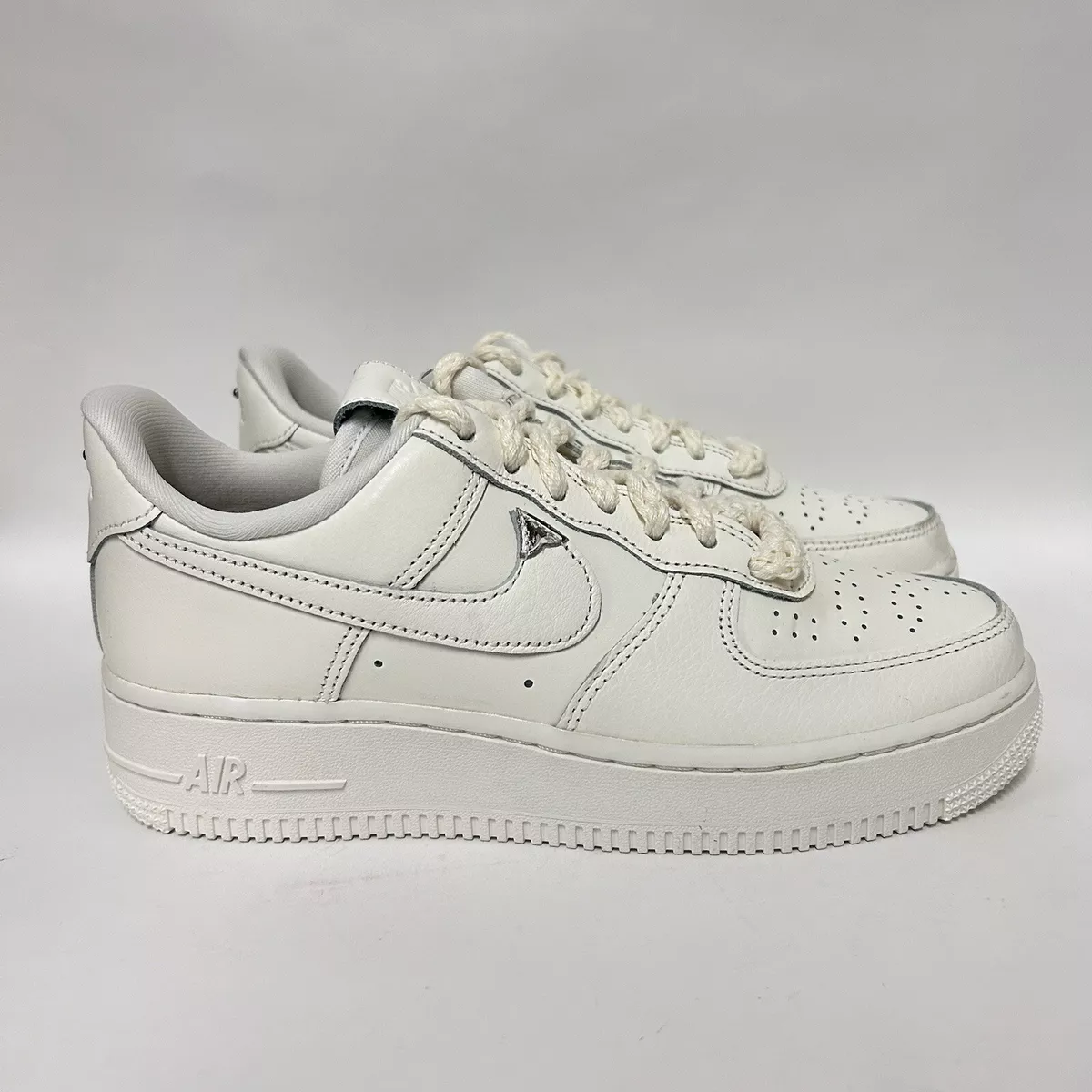 Nike Air Force 1 07 LV8 Chrome Tips Sail White AF1 Womens 7.5 Shoes  FJ4559-133