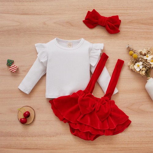 Set 3 pezzi abiti pagliaccetto body + pantaloni tutu vestiti neonato bambina - Foto 3 di 10