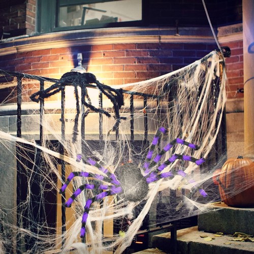 Halloween Deko große Simulation Spinne riesiges Spinnennetz Lichter gruselige Requisiten - Bild 69 von 257