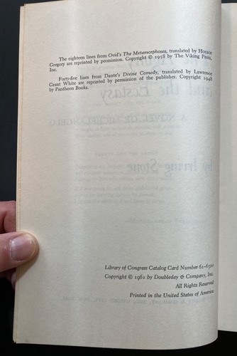 SIGNED! Irving Stone THE AGONY AND THE ECSTASY A Novel of Michelangelo 1961 HC - Picture 5 of 8