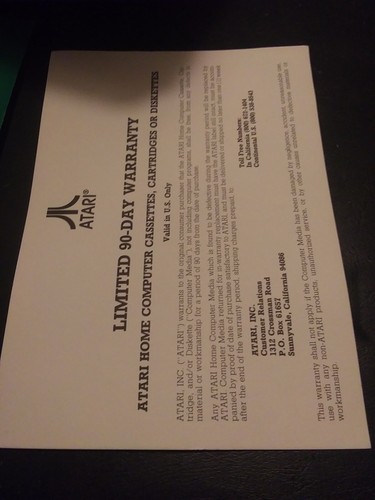 Atari 1983 Tennis RX8042 Vintage Cartridge Computer Sports Game + Original Box - Picture 12 of 20