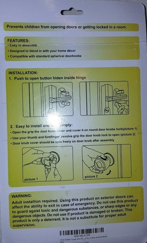 Cerradura de manija de seguridad y cubiertas de perno de puerta a prueba de niños con tapones de salida *FW - Imagen 5 de 12