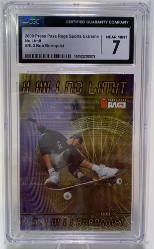 2000 Press Pass Rage No Limit Bob Burnquist CGC 7 NM Skateboard Rookie Card #NL3 - Picture 2 of 3