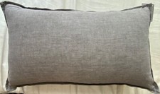 HOTEL COLLECTION BASIC LINEN GREY DECORATIVE PILLOW 14 x 24 NEW WITH TAGS