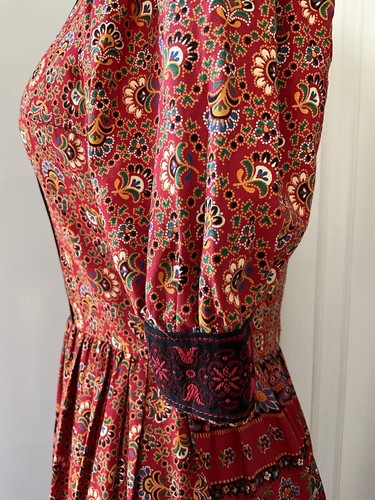 Vintage c.1970 Mountain Artisans Paisley Cotton Dress - Picture 4 of 8