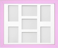 Pink Multiple Photo Frames Jellybean Wooden Frame & Multi Aperture Picture Mount
