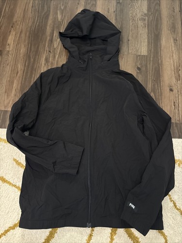 Victoria Secret PINK Anorak Jacket Black Hood Windbreaker Zip Lightweight Coach - Picture 3 of 18