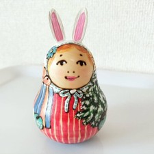 Russian Rolly Polly wood-burned Wobbling Chime  Hand-Painted Doll (by Dubnich)