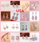 Fashion Earrings Women Pink Various Exquisite Accessories Christmas Gift Trendy