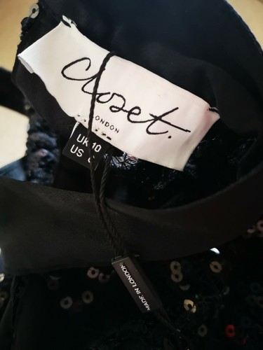 Closet @ Asos Black Sequin Blouse with puff Sleeve UK 10 bnwt - Picture 9 of 9