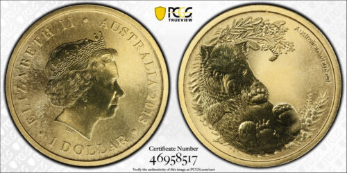 Australia 2013-P One Dollar $1 (Wombat - Bush Babies) - PCGS MS69 (46958517) - Picture 3 of 3