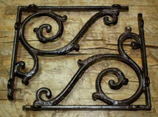 4 Cast Iron Antique Style LARGE IVY SCROLL Brackets Garden Braces Shelf Bracket 