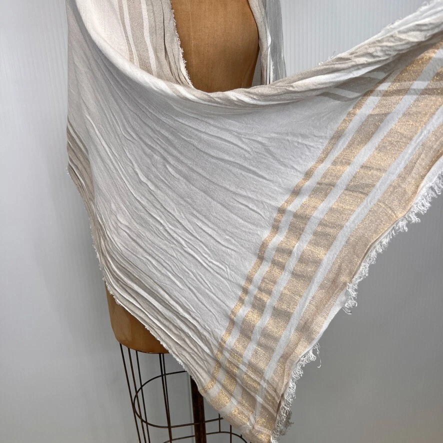 Cachecol Adrienne Vittadini Feminino 66x29 Franja Casual Xale Logotipo Festa de Trabalho Núcleo Ni - Imagem 2 de 4