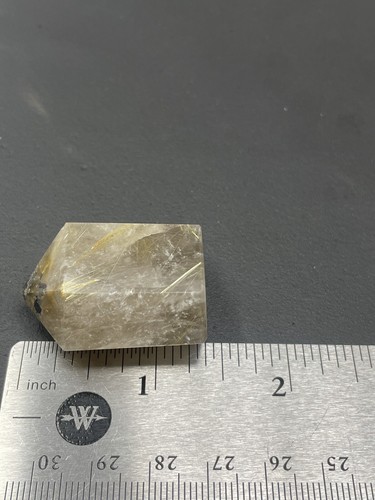 Natural Golden Rutilated Quartz 33.0g Polished TOWER crystal Etheric healing L6 - Picture 4 of 12