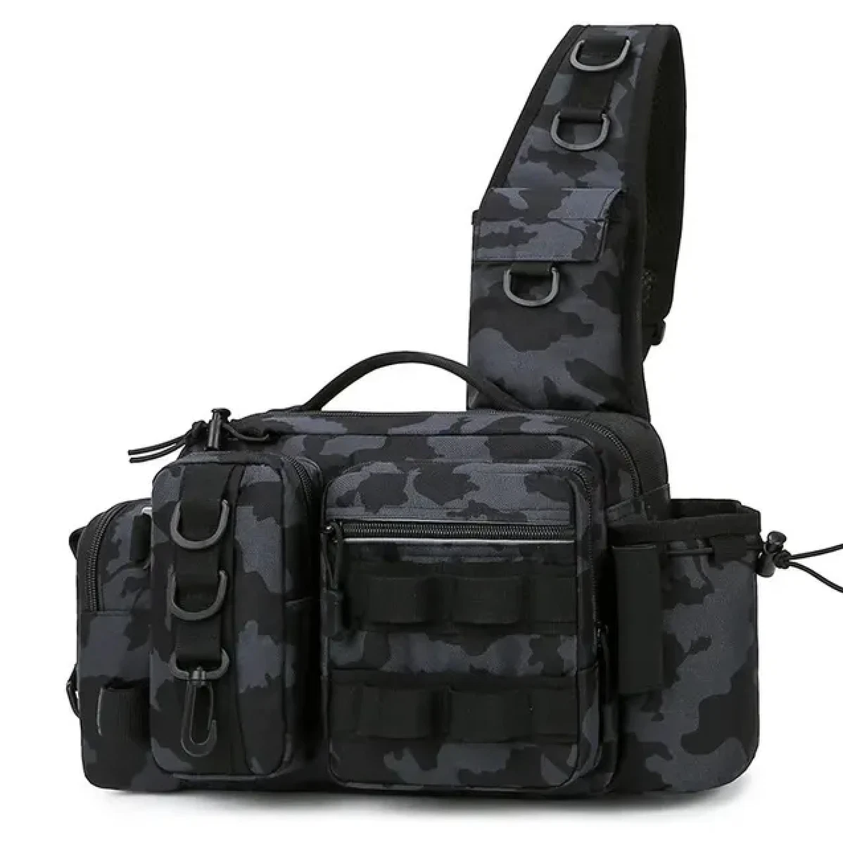 Sac banane de pêche, sac à bandoulière, sac de rangement pour canne à pêche, sac à bandoulière imperméable pour la pêche à la mouche, léger, pour la chasse et la pêche, Fin