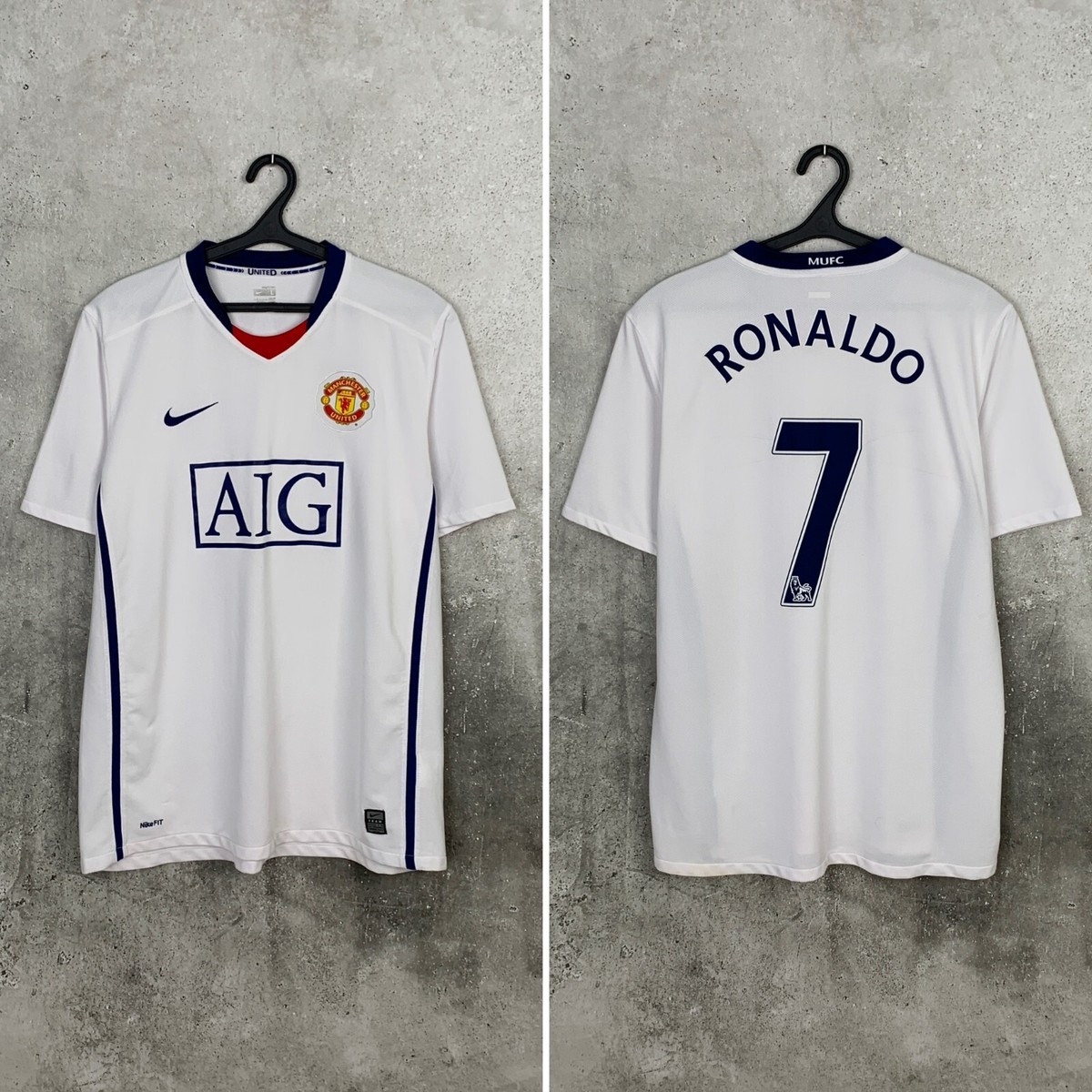 MANCHESTER UNITED 2008 2010 AWAY FOOTBALL SHIRT #7 RONALDO